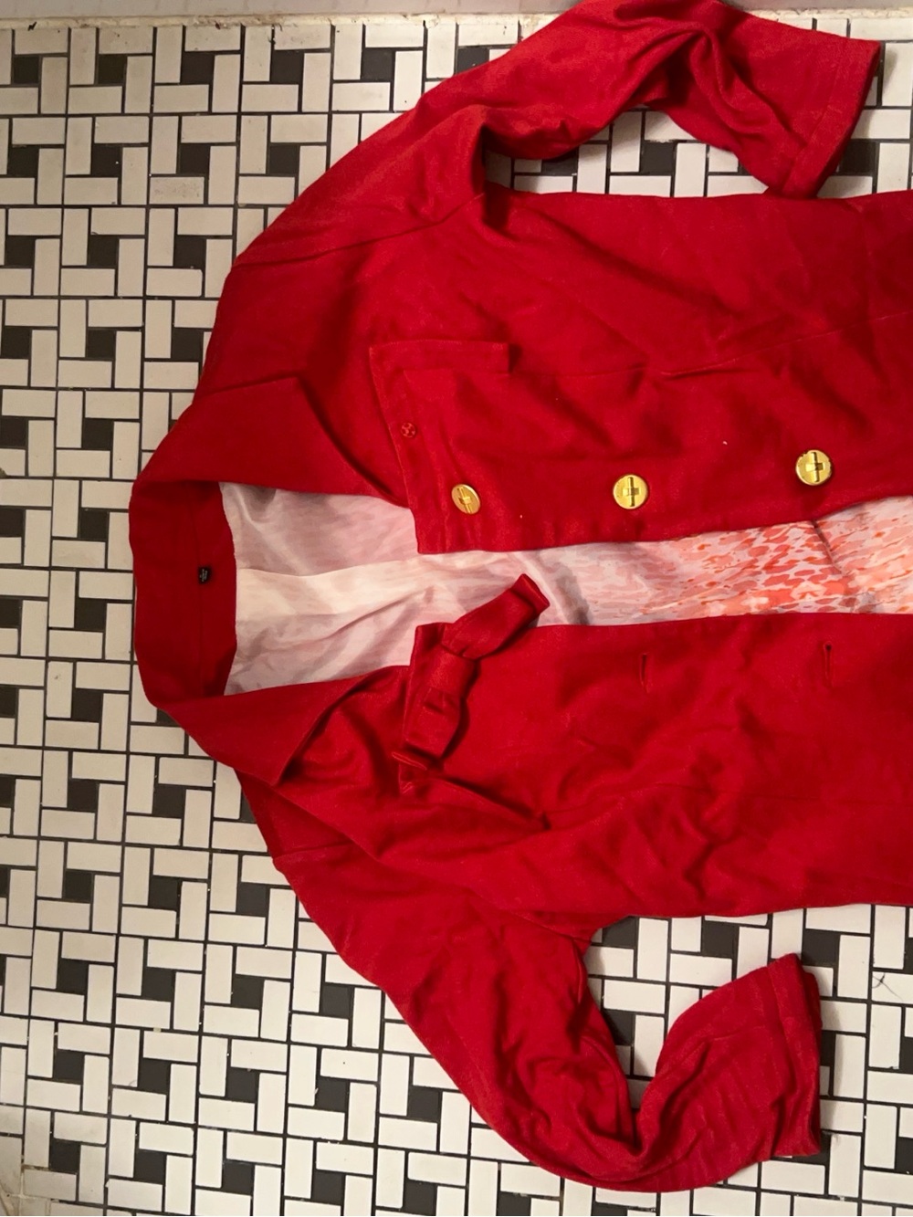 CAbi Women's Red Blazer with Gold Buttons